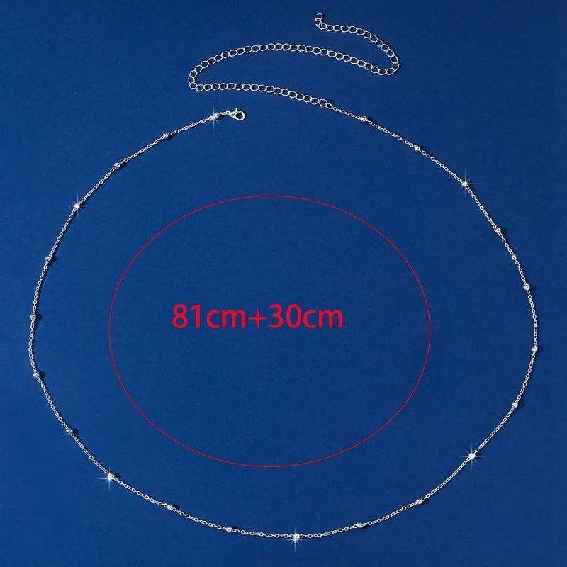 New Fashion Belly Chain Simple Sexy Metal Waist Chain Women'S Summer Beach Jewelry