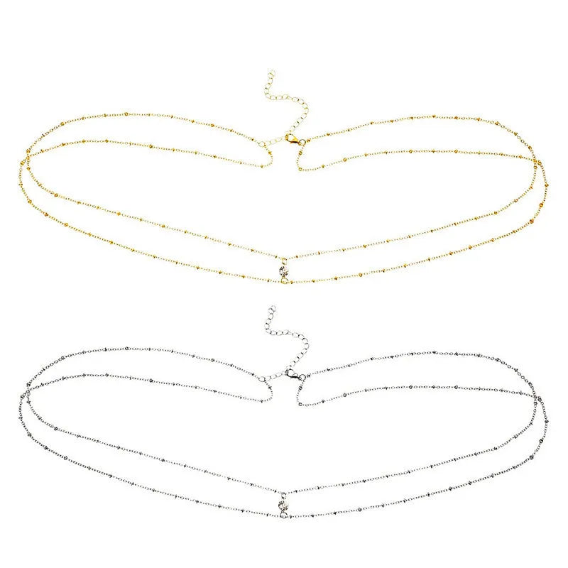 Double Layer Bead Ladies Waist Belly Chain Piercing Jewelry Fashion Body Trendy Jewelry Accessories Spring Summer Gifts