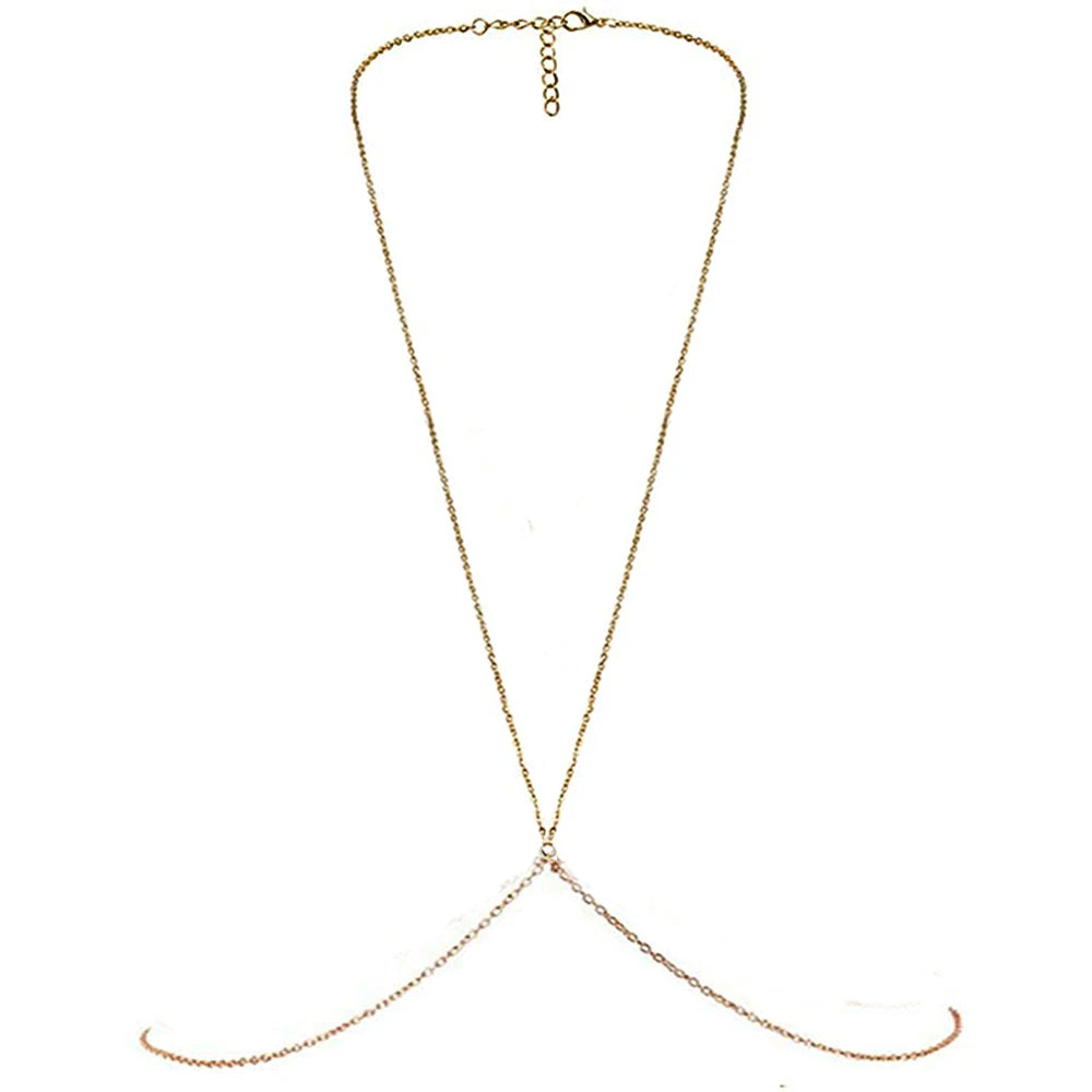 Europe Fashion Stainless Steel Simple Body Chain Belly Waist Chain for Women Summer Sexy Bikini Beach Body Jewelry