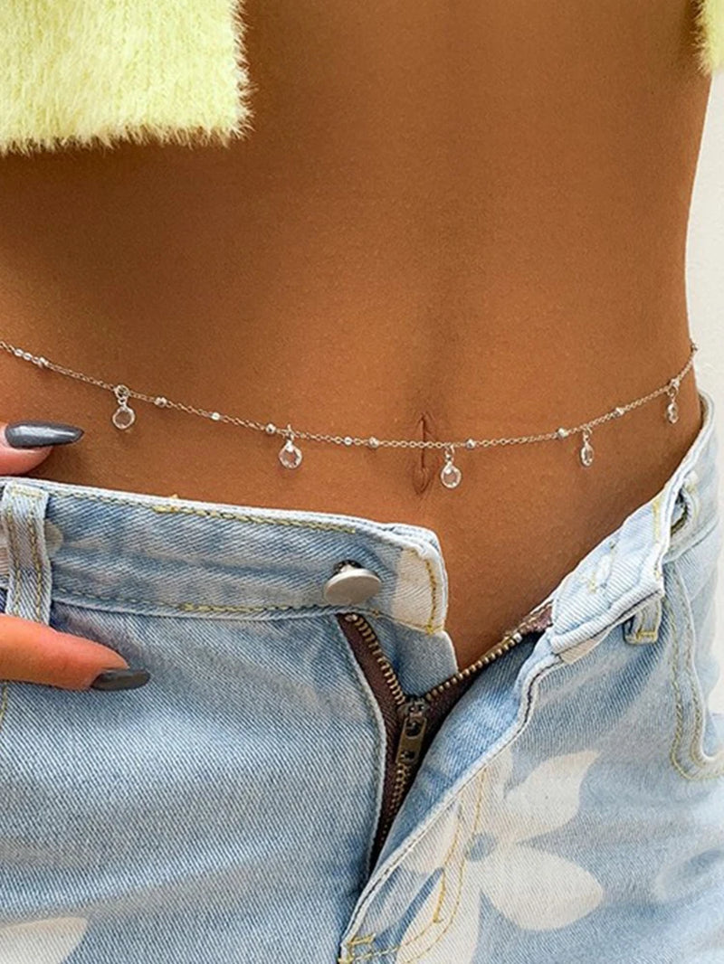 Rhinestone Waist Chain Belly Waist Belly Chain Summer Beach Bikini Body Jewelry Sexy Body Chain Belly Belt Chains