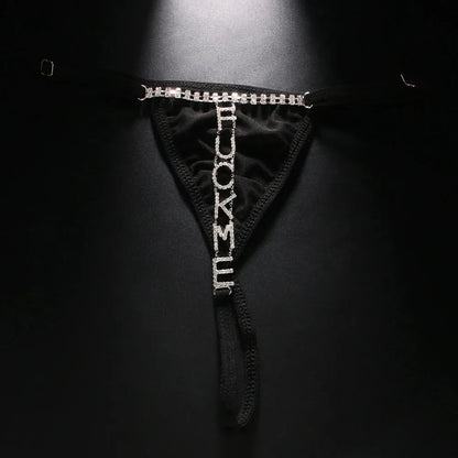 Stonefans Mesh Rhinestone Body Chain Jewelry Simple Waist round Thong for Women Sexy Bikini Crystal Underwear Panties Christmas