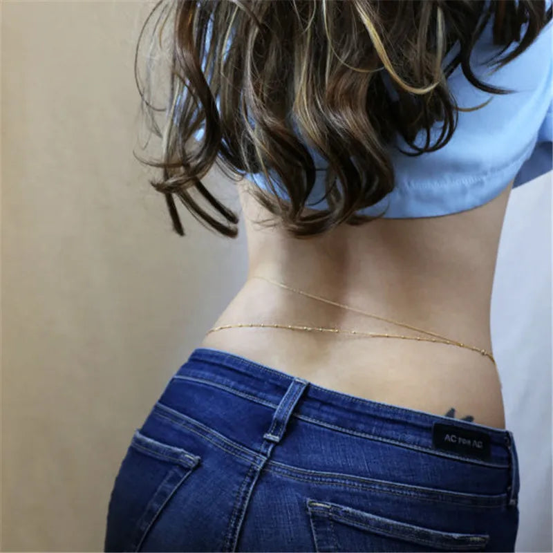 Double Layered Bead Chains Sexy Butterfly Waist Chain Beach Harness Waist Belly Body Chain Fashion Jewelry New Wholesale