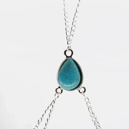 New Women Bikini Harness Waist Belly Body Turquoise Chain Jewelry Body Jewelry Waist Chain for Women Fashion Belly Chains