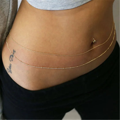 Double Layered Bead Chains Sexy Butterfly Waist Chain Beach Harness Waist Belly Body Chain Fashion Jewelry New Wholesale