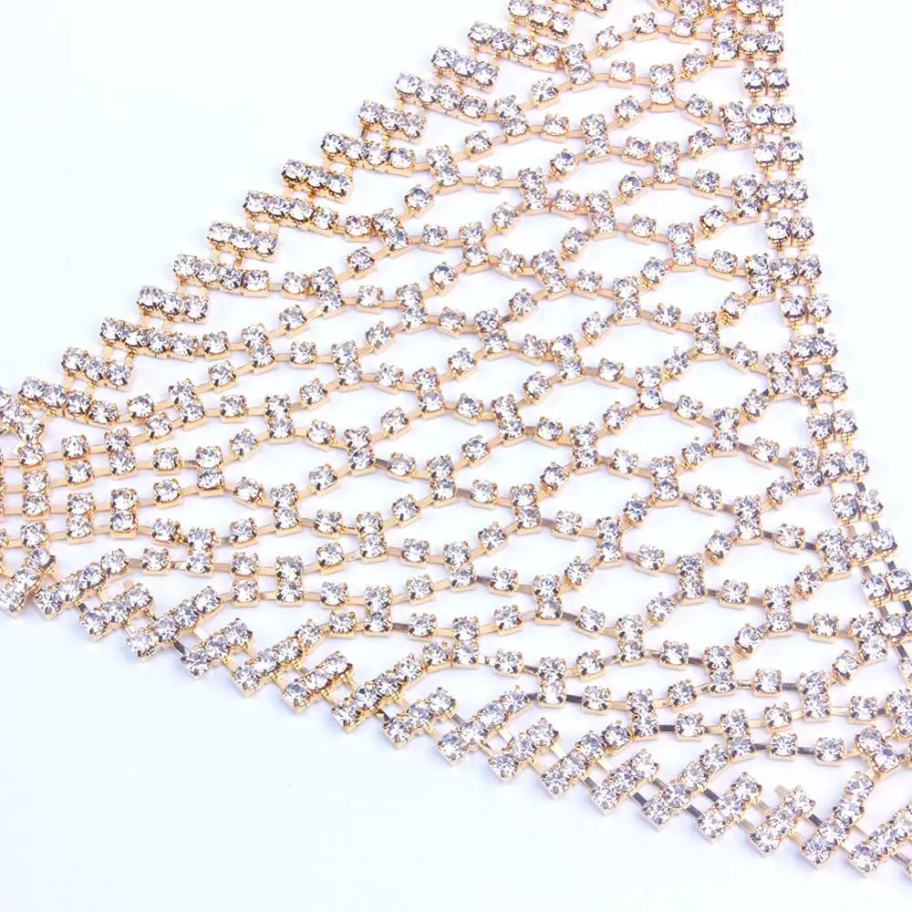 Stonefans Mesh Rhinestone Body Chain Jewelry Simple Waist round Thong for Women Sexy Bikini Crystal Underwear Panties Christmas
