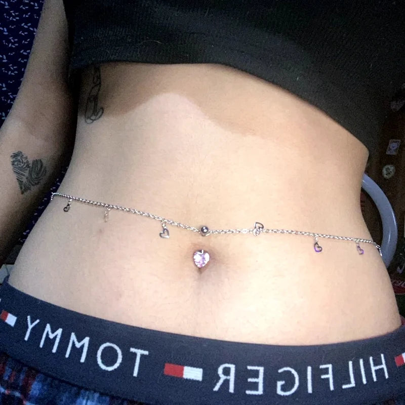 New Fashion Body Jewelry Waist Chain Sexy Simple Rhinestone Star Moon Belly Chain for Women