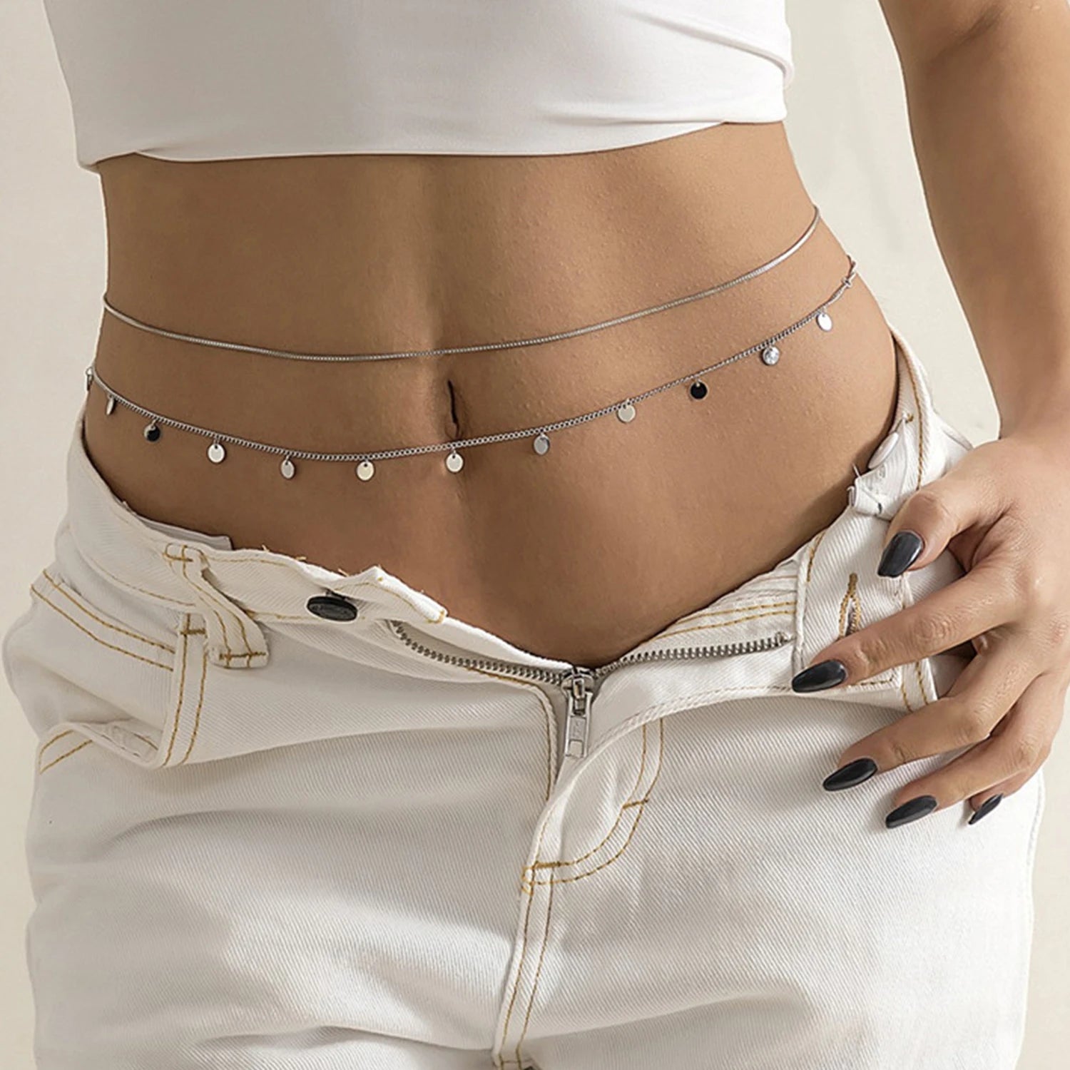 Rhinestone Waist Chain Belly Waist Belly Chain Summer Beach Bikini Body Jewelry Sexy Body Chain Belly Belt Chains