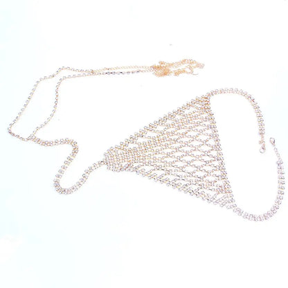 Stonefans Mesh Rhinestone Body Chain Jewelry Simple Waist round Thong for Women Sexy Bikini Crystal Underwear Panties Christmas
