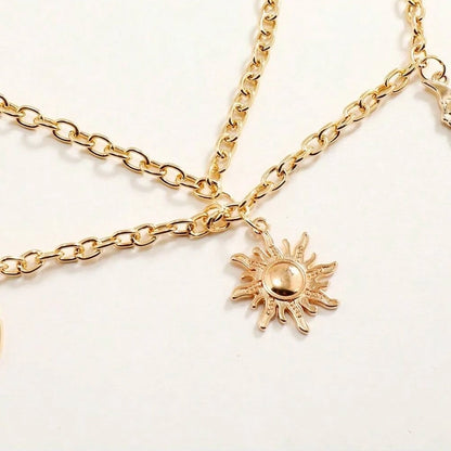 New Fashion Sexy Waist Jewelry Versatile Star Moon Sun Pendant Tassel Belly Waist Chain for Women Dress Accessories