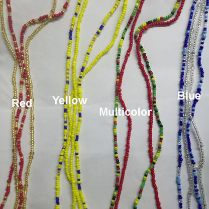 Double Strand Waist Beads, Body Jewelry, Belly Beads, Bead Jewelry, Belly Chains, Elastic Waist Chain, Body African Waists Bead