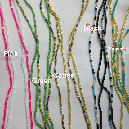 Double Strand Waist Beads, Body Jewelry, Belly Beads, Bead Jewelry, Belly Chains, Elastic Waist Chain, Body African Waists Bead