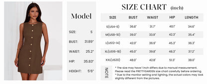 Work Dresses for Women Summer Business Short Dress Sleeveless Button down Formal Elegant Office Outfits